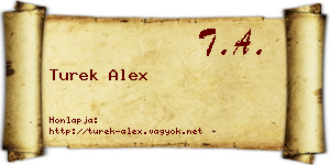 Turek Alex névjegykártya